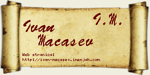 Ivan Maćašev vizit kartica